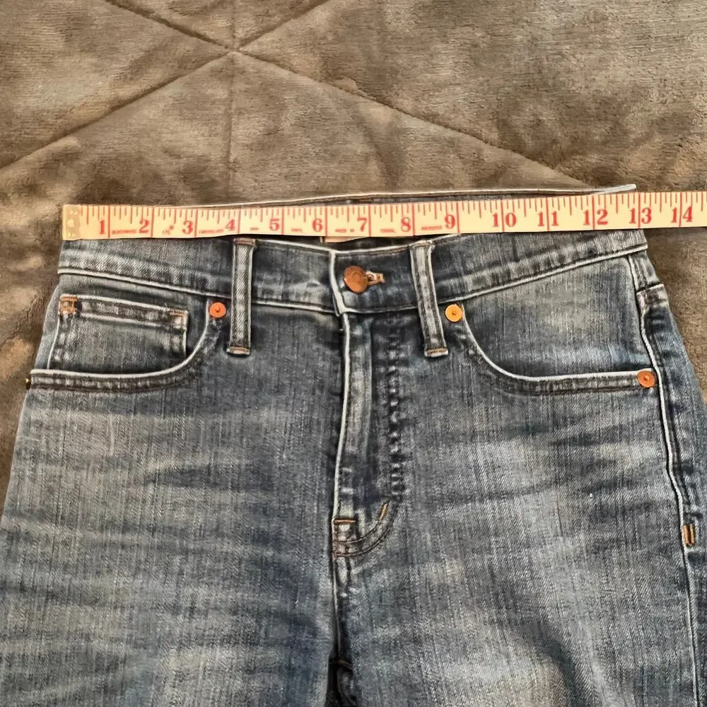 Madewell 9" High-Rise Skinny Jeans Size 25 Distressed Raw Hem - Picture 15 of 16